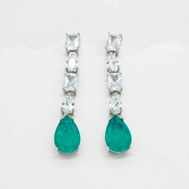 Boucles D'oreilles Carrées En Argent 925 Avec Cristal Autrichien Aurora - Couleur Doucedream Blue - Élégant Et Lumineux - 11