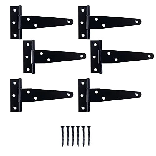 Outdoor T Strap Hinges - 6 Pack 4 Inch (Barn Door/Shed)