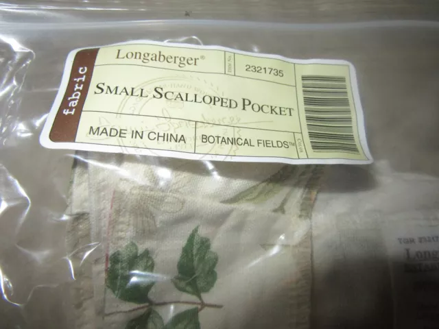 Longaberger Small Scalloped Basket Liner Botanical Fields