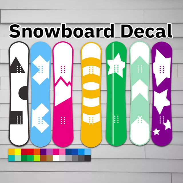 Snowboard Decal (vinyl Sticker, Car laptop window tumbler water bottle) ski snow