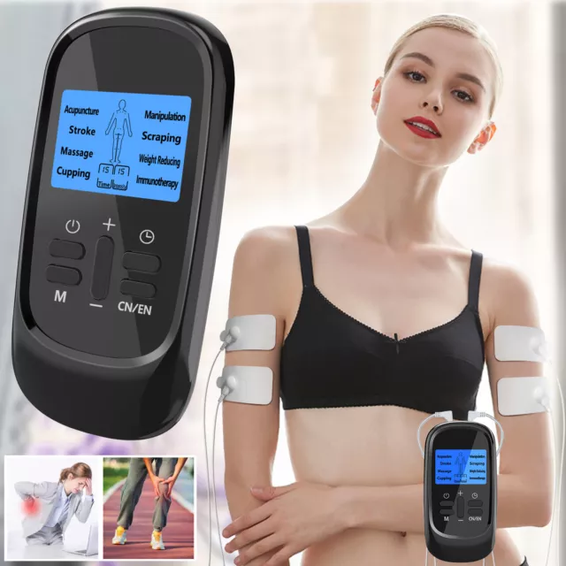 Electronic Tens Machine Unit Massager Rechargeable Muscle Pain Relief Device