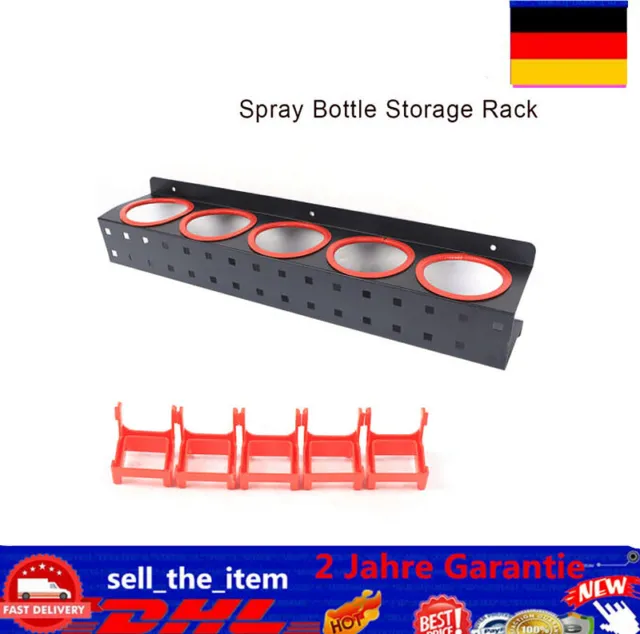 Sprühflaschen Aufbewahrungsregal Spraydosen Lagerregal Halterung Rot+Schwarz NEU