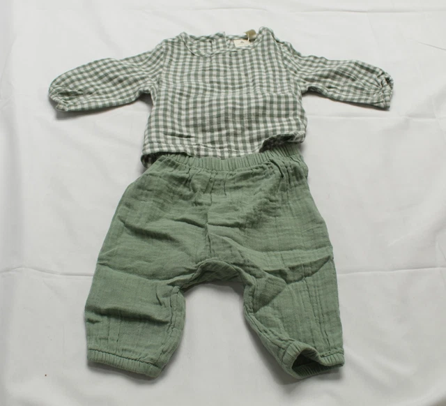 Baby GAP Unisex Baby's Two-Piece Gauze Outfit Set JS7 Green Size 0-3 Months