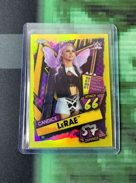 Candice LeRae Card WWE Topps Chrome Slam Attax 2021  YELLOW REFRACTOR 31/99