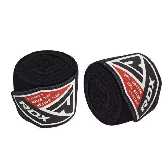 New RDX HWX-RB Hand Wraps Black 4.5 Meters, 70% Nylon 30% Cotton