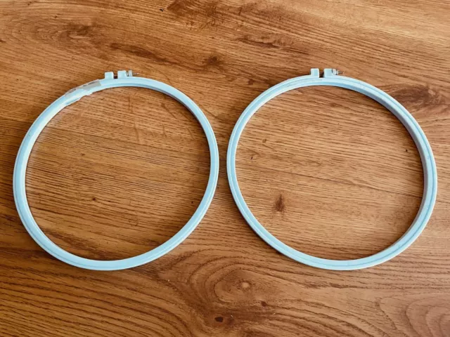Blue Plastic Embroidery Hoops 6 Inch Made In USA 