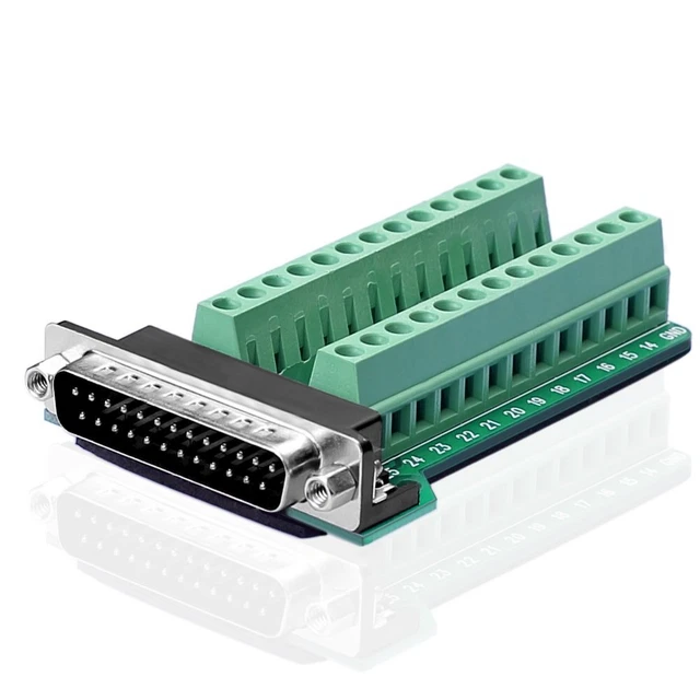DB25 mâle D-SUB 25 broches Breakout PCB Bord 2 visser l