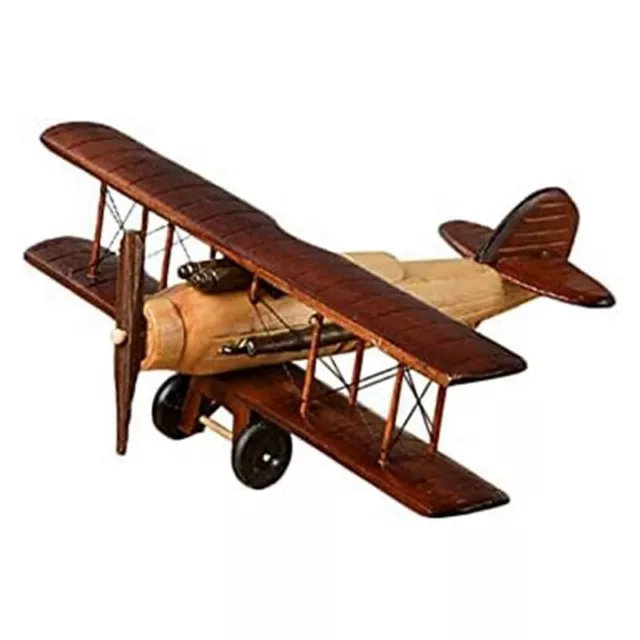 Retro-Flugzeug-Handicraf-Holzflugzeugmodell, Vintage-Doppeldecker-Modell, D9727