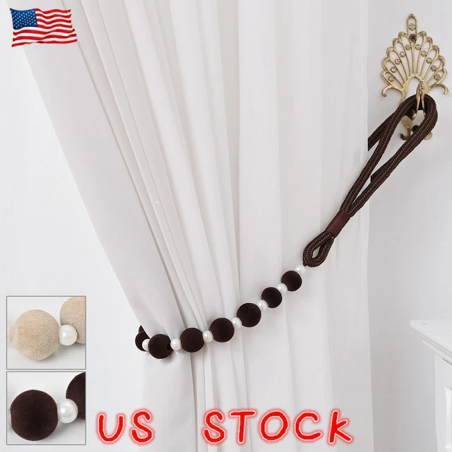 1-4PCS Window Curtain Rope Pompom Ball Tie Backs Tiebacks Holdbacks Home Decor