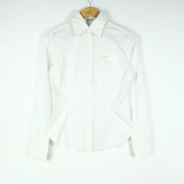 Camicia Superga Dress Taglia M Donna Cotone Woman Shirt Manica Lunga Bianco