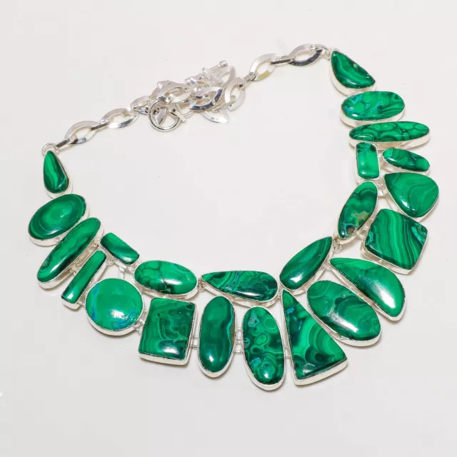 Malachite Gemstone Handmade Wedding Gift Women's Jewelry Necklace 18" BN 5599