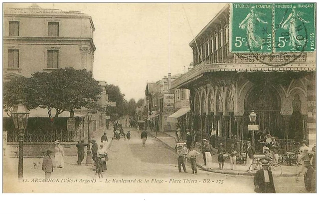 33.ARCACHON.n°10354.LE BOULEVARD DE LA PLAGE.PLACE THIERS