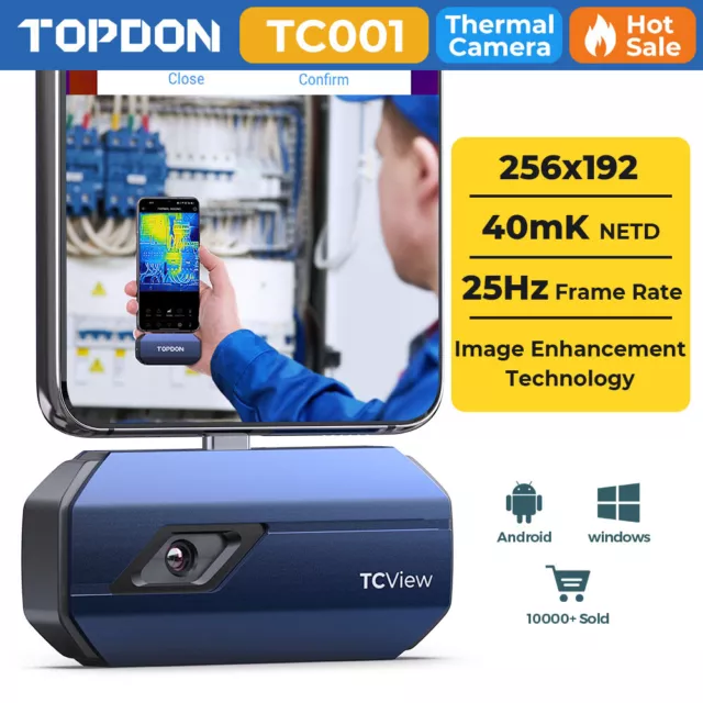 🔥TOPDON TC001 40MK 256x192 WäRmebildkamera Android Infrarotkamera Thermografie