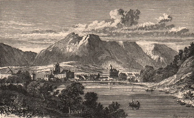 PERTHSHIRE. Dunkeld, in the 17th century. Scotland 1885 old antique print