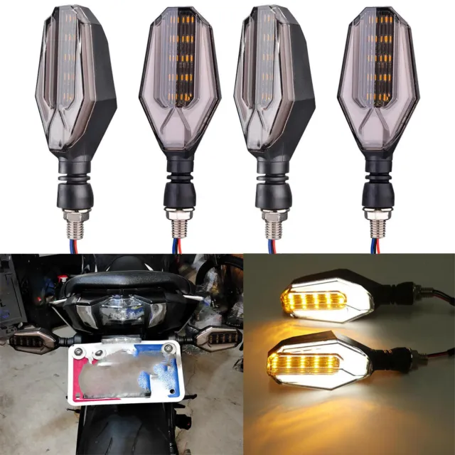 4x Motorcycle LED Turn Signal Light Blinker Amber For Honda CB1000R CBR500R