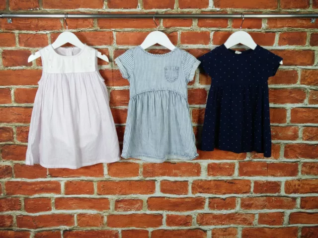 Baby Girls Bundle Age 12-18 Months Next Tu H&M Summer Dress Set Stripe Spot 86Cm