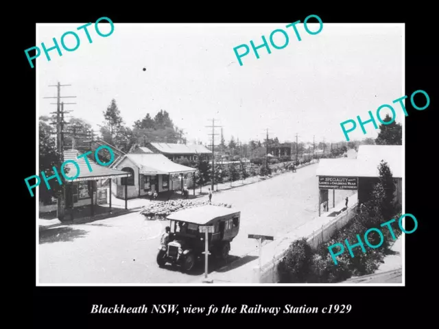 OLD LARGE HISTORICAL PHOTO OF BLACKHEATH NSW VIEW OF THE RAILWAY STATION c1929