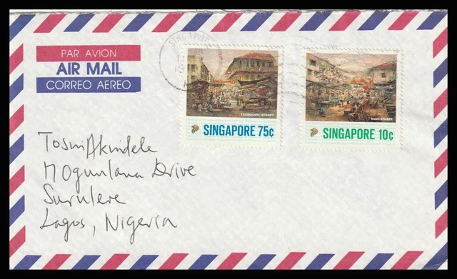 13101 - Singapore 1989 Cover To Lagos Nigeria