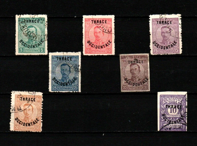 THRACE OCCIDENTALE les 7 timbres de 1920 oblitérés