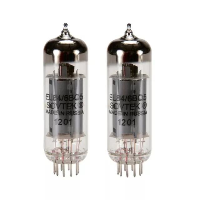 NEW Sovtek EL84 6BQ5 Power tubes MATCHED PAIR (2)- TESTED EL-84 Valves