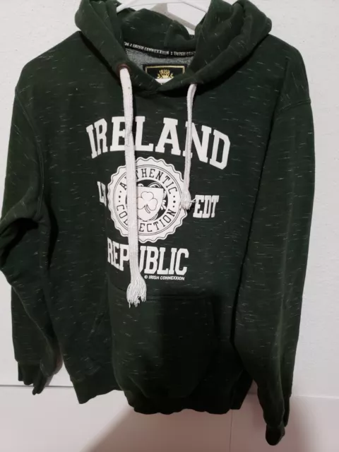 Irish Connexion Men's Hoodie Size M Dublin Ireland Dark Green Authentic Collect.