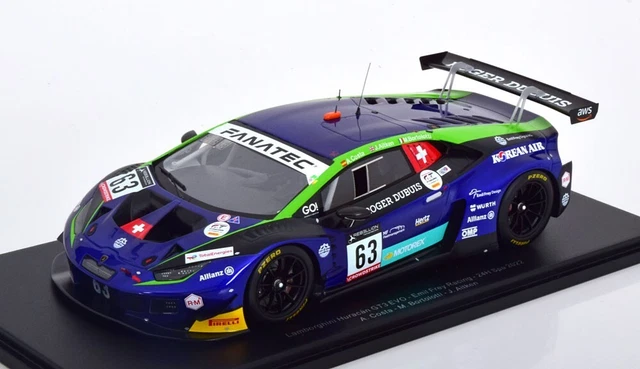 Lamborghini Huracan GT3 EVO Emil Frey 24h Spa 2022 1/18 Spark w/ Display Case