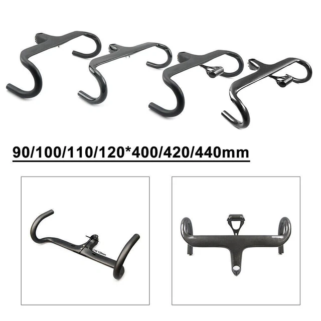 Road Bike Integrated Bar Stem Bicycle Handlebar 400/420/440mm UD Carbon Fiber po