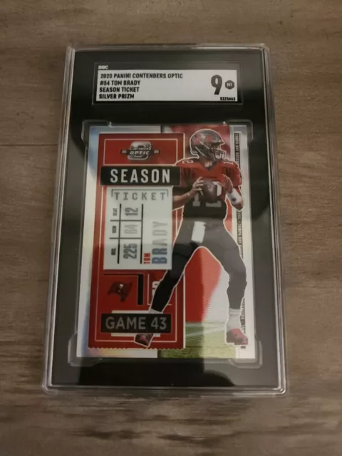 2020 Panini Contenders Optic SILVER Prizm Season Ticket TOM BRADY SGC 9