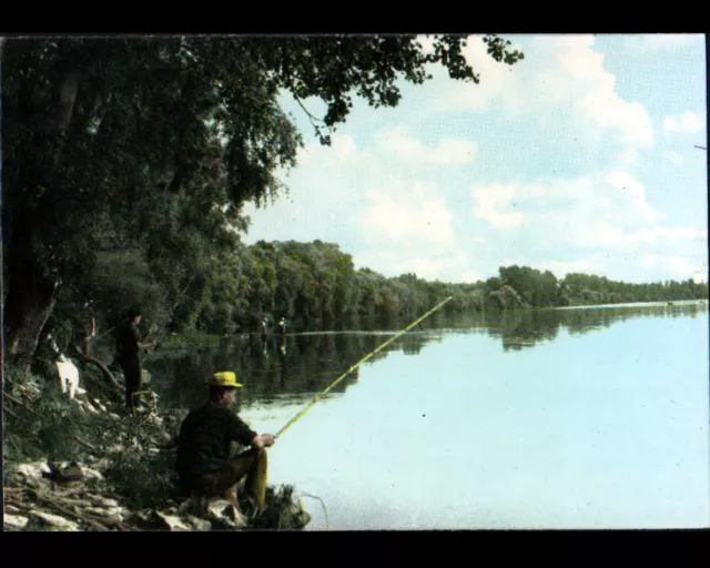 COSNE-sur-LOIRE (58) line fisherman on edges of COSNE