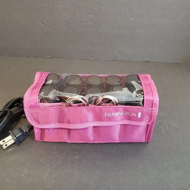 Remington Compact Ceramic Hot Rollers 10 Ct H1015 Travel Plug In Case w Clips