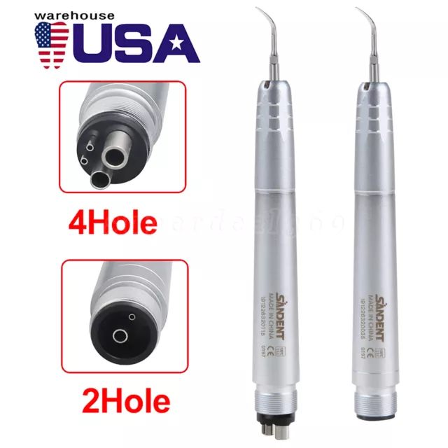 USA Dental Ultrasonic Air Perio Scaler Handpiece Sonic 2/4Holes +3*Tips Box SA