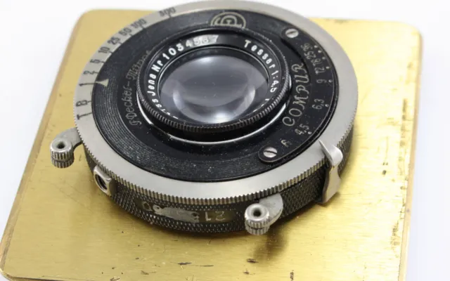 Carl Zeiss 8cm F4.5 Tessar Lens for Medium Format. Designed to cover 6x6 UK 80mm