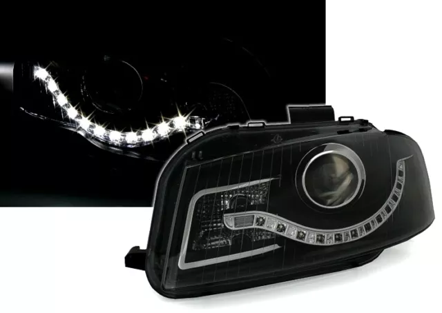 Scheinwerfer Set in Schwarz für Audi A3 8P + 8PA mit LED Tagfahrlicht Optik