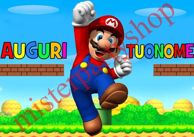 Torta Super Mario In Ostia O Pasta Di Zucchero Decorazione - Foto 4