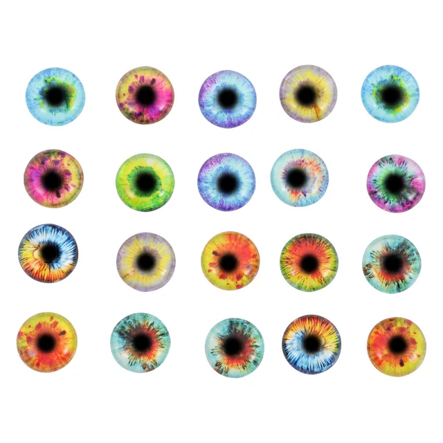 60 un. cabujones ojo de tigre vidrio de mosaico cabujones cúpula de vidrio cabujones
