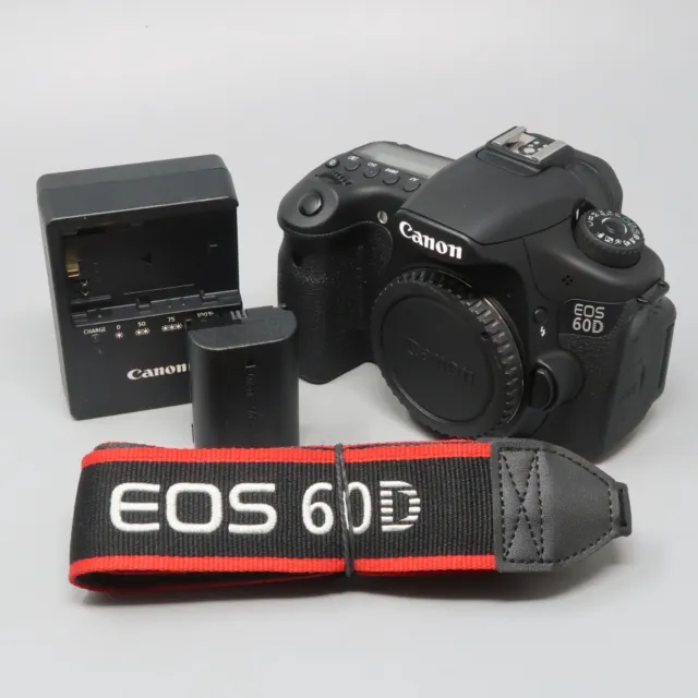 Canon EOS 60D 18.0MP Digital SLR Camera - Black (Body Only) - 344 Clicks!