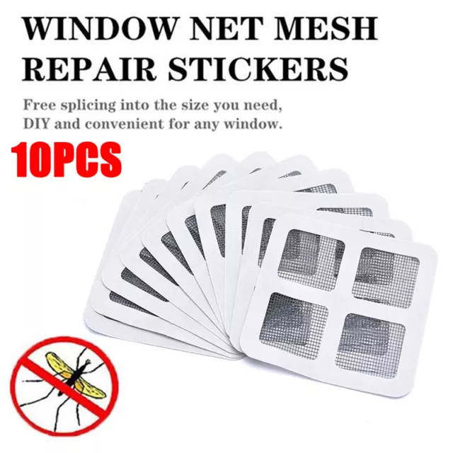 10Pcs Door Window Anti Insect Fly Bug Mosquito Mesh Repair Screen Patch Stic_EW