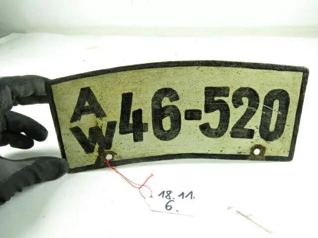 AW 46 Ludwigsburg Kennung Kennzeichen Nummernschild Motorrad Vorkrieg Oldtimer