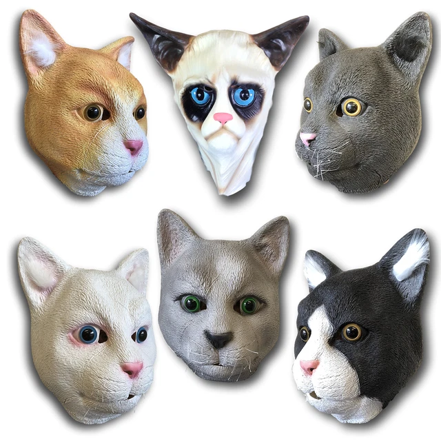 HOUSE CAT MASK Latex Full Head Pussycat Cats Animal Masks Fancy Dress
