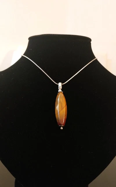 Ciondolo Pendente Occhio Di Tigre Argento Unisex.