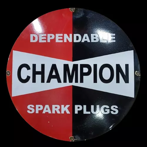 Champion Porcelain Enamel Sign 30X30 Inches Double Sided