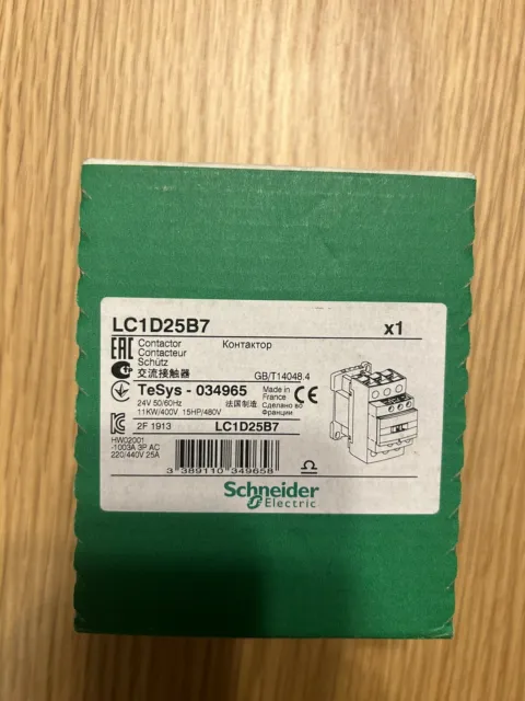 Schneider Electric Tesys D LC1D 3 Pole Contactor, 3NO, 25 A, 11 kW, LC1D25B7