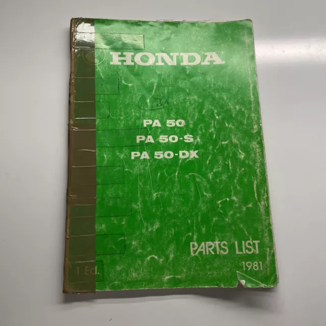 Honda Ersatzteil- Katalog PARTS LiST 1981 PA 50 PA 50-S PA 50-DX B042