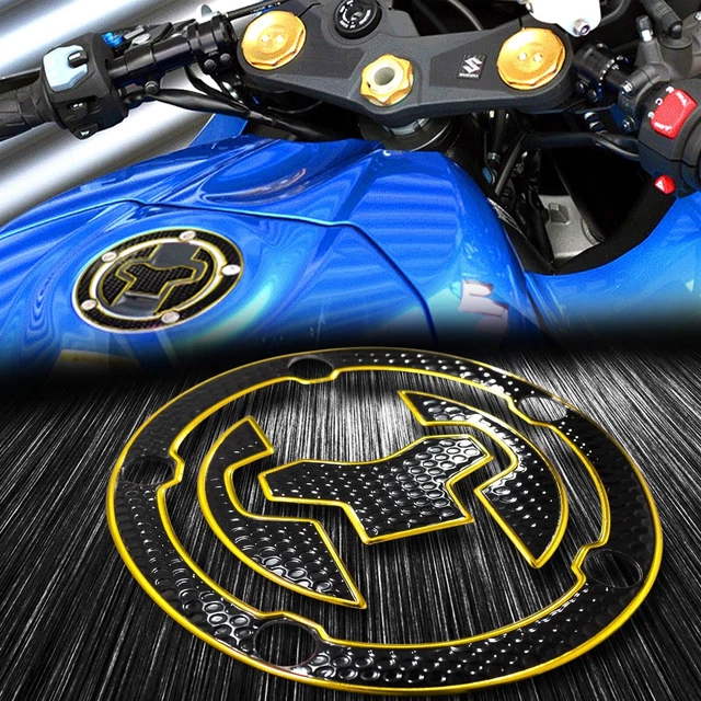 Chrome Gold+Black Gas Tank Fuel Cap Cover Protector Pad 17-19 GSXR/GSXS 750/1000