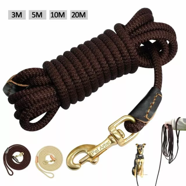 5/10/20M Long Dog Training Lead Long Line Tracking Leash Strong Lunge Nylon Rope