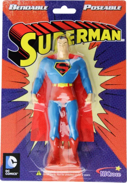 * Superman 5.5 In Dc Comics Bendable Action Figure By Nj Croce - New *