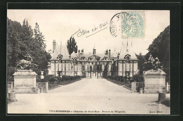 CPA Villecresnes, Chateau de Gros Bois, Prince de Wagram 1905