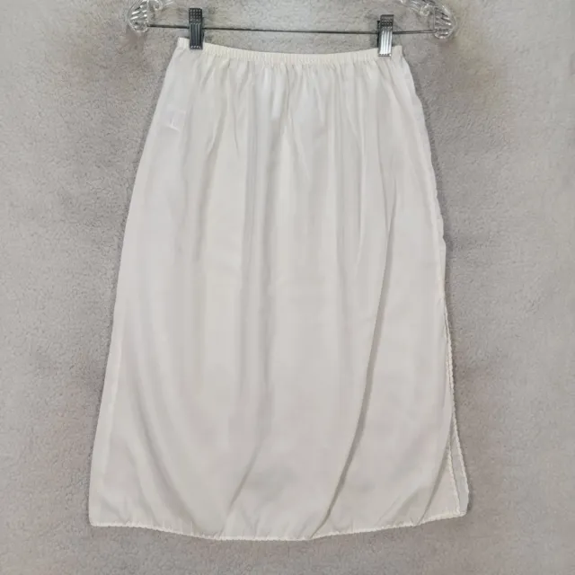 Vtg Sears Womens Skirt Size S White Pull On Slit Classic The Doesnt Classic Slip