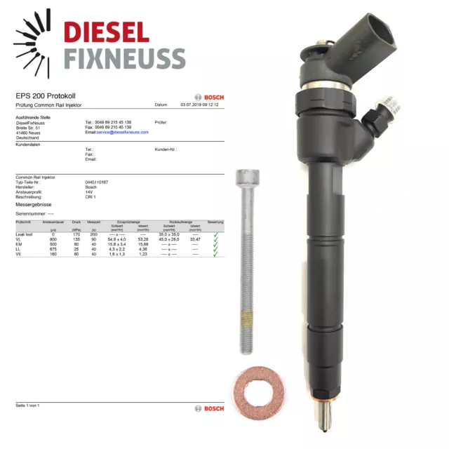 Injecteur Mercedes A180CDI B200 CDI 103kW Smart 0445110167 A6400700787