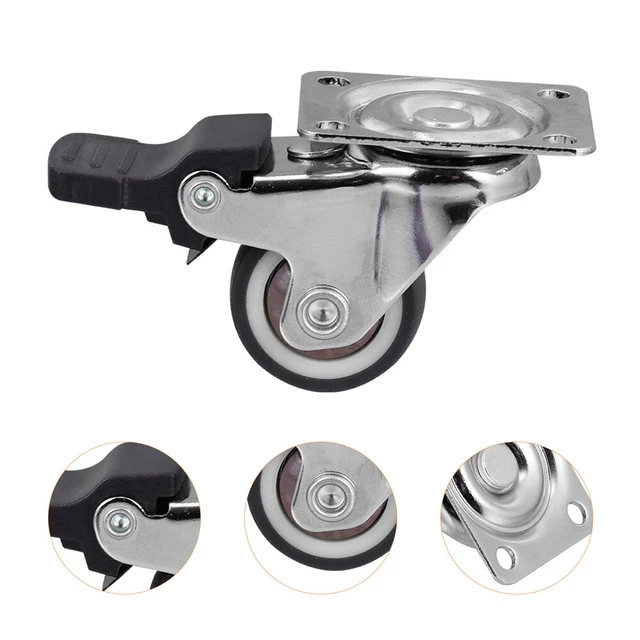 5pcs 1 Inch Threaded Stem Mount Castors Moving Swivel Casters Transport Rollers